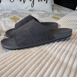 Men’s REEF OJAI grey suede slide sandal